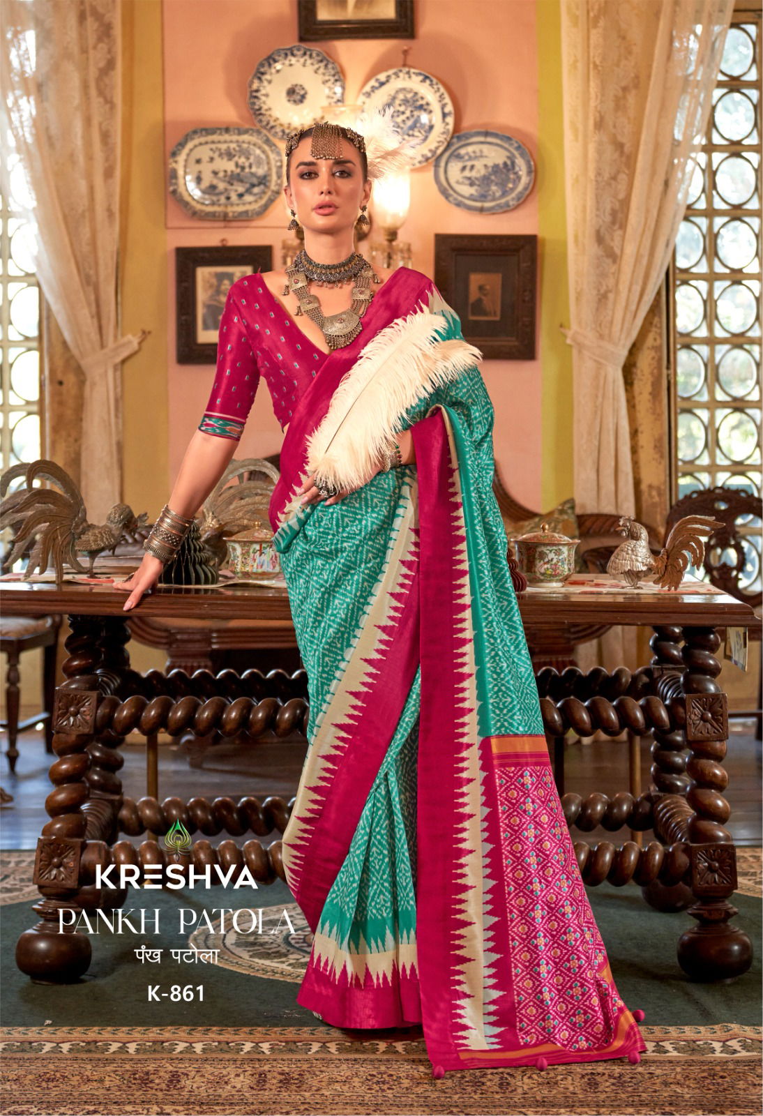 Pankh patola By Kreshva P V Silk Traditional Wear Saree Exporters In India